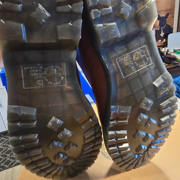 Dr Martens 1460 Serena Fur Lined DMS Saddle Tan Leather Combat Boots Mens SZ 10 - Picture 8 of 9